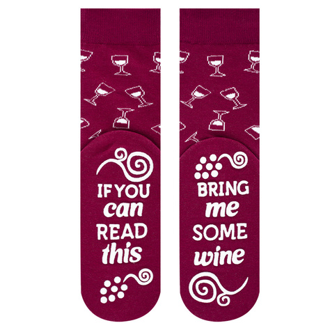 Set of 2x SOXO GOOD STUFF women's socks funny Red and White Wine in a gift bottle