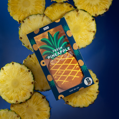 Skarpetki Damskie | Męskie SOXO Ananas w pudełku