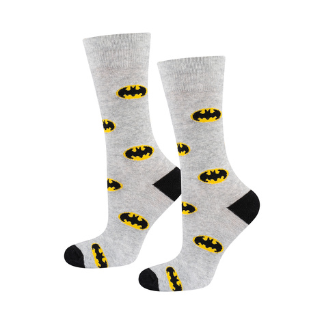 Set of 1x SOXO Batman men's colorful socks and 1x Batman men's slippers 