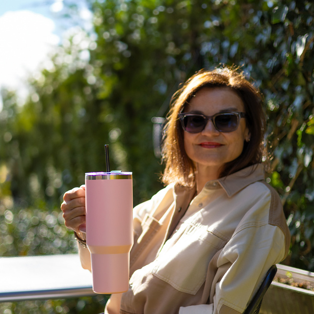 Momo Way 1200ml thermal mug pink