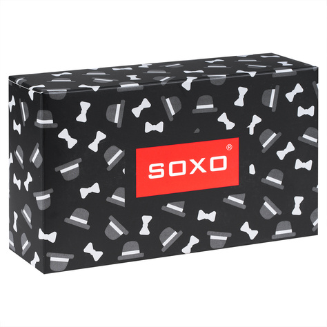 Set of men's colorful SOXO socks and men's boxer shorts