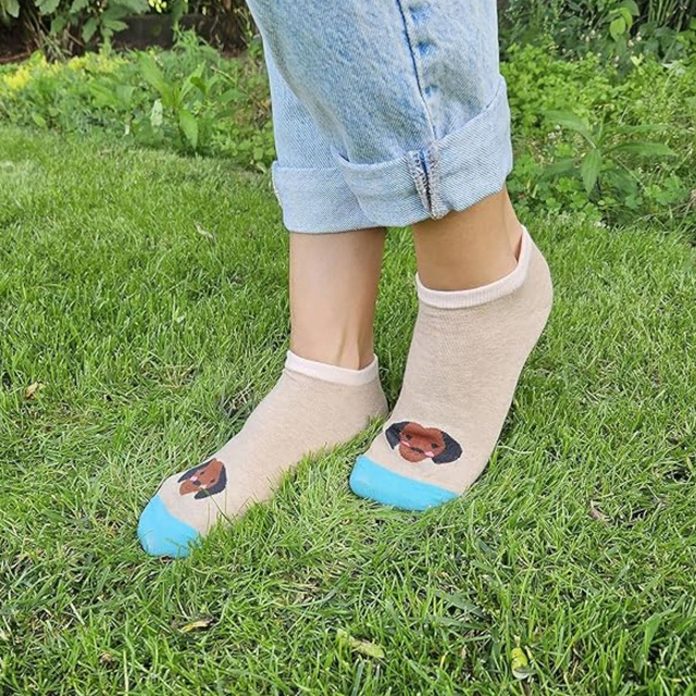 Set of 5x SOXO women's colorful feet dogs