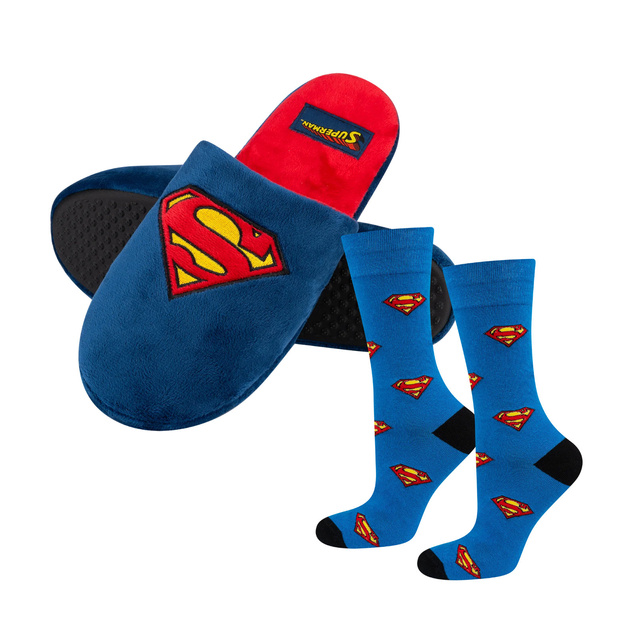 Zestaw Skarpetki + Kapcie Superman
