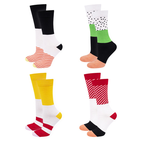 Set 4x Colorful SOXO women's men's socks Sushi in a box 