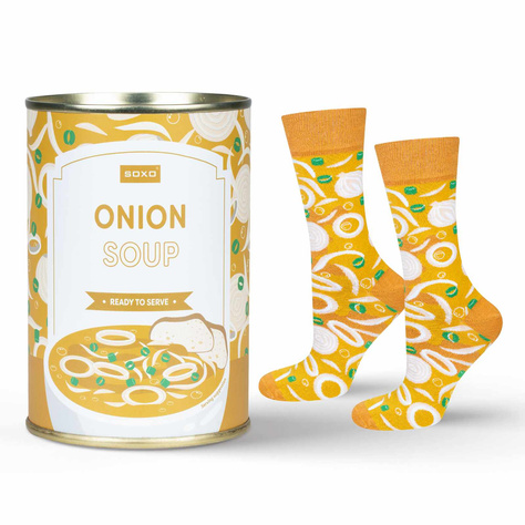 Women's Socks | Men's SOXO GOOD STUFF onion soup in a can gift for her | for Him Unisex