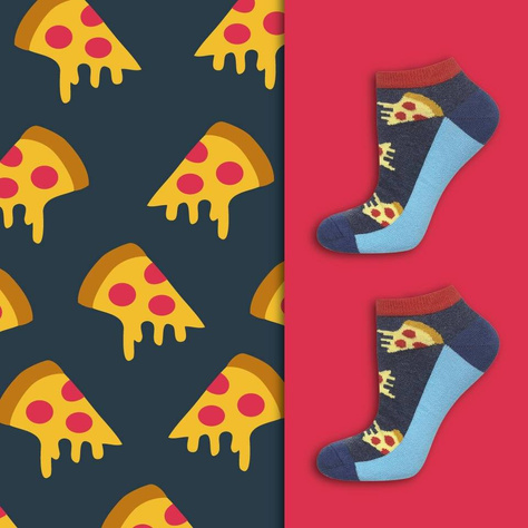 Set of 2x Colorful men's feet SOXO GOOD STUFF cotton pizza