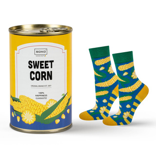 Sweet Corn Socks in a Can