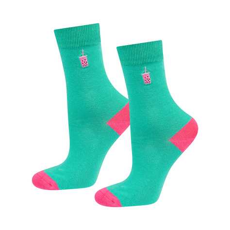 Soxo men's turquoise women's socks Bubble Tea - 2 Pairs