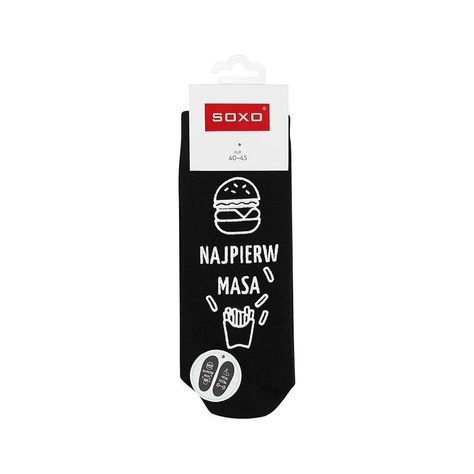 SOXO Men's socks with text  "mężczyzna walczy o życie"