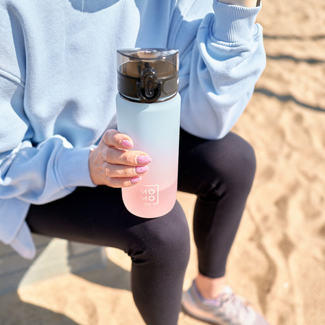 MOMO WAY Water bottle blue and pink | ideal for travel | BPA free | Tritan