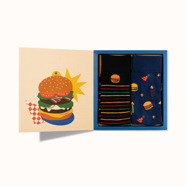 Birthday Socks Burger 2-pack