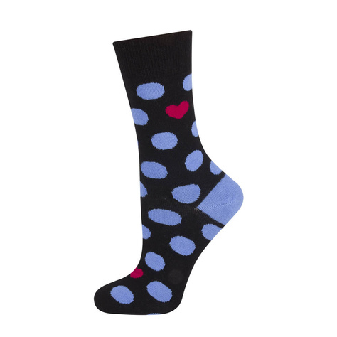 Black children's SOXO GOOD STUFF socks with dots