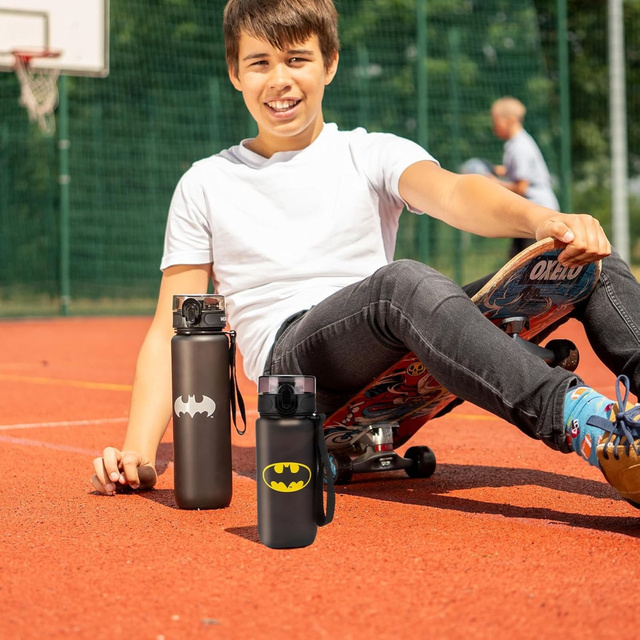 Water bottle 0.6L black | durable and practical | Batman
