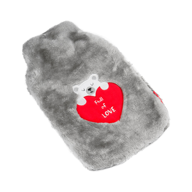 Gray hot water bottle SOXO full of love heater