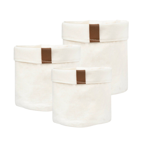 Set of 3x Momo Way bathroom basket beige 10/13/16 cm