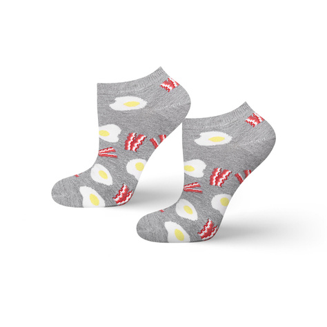 Colorful men's socks SOXO GOOD STUFF funny scrambled eggs with bacon