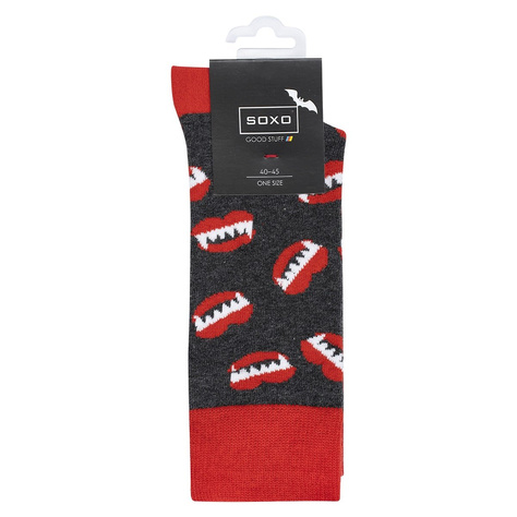 Men's colorful SOXO GOOD STUFF socks, mouth jaws