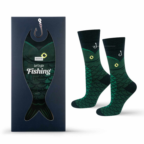 SOXO men's socks Let's go fishing in a pack