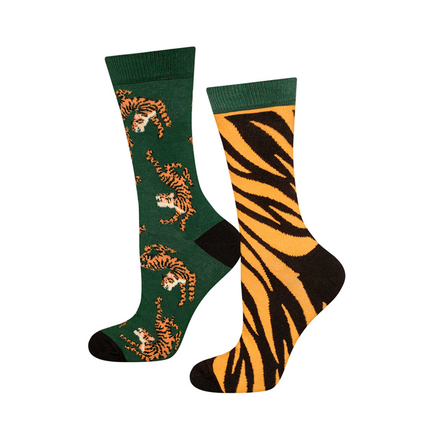 Colorful SOXO women's socks mismatched cotton tiger