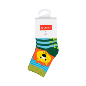 Set of 3x Colorful SOXO children's socks animals