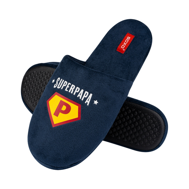 Zestaw Kapcie Męskie Super Papa + Brelok