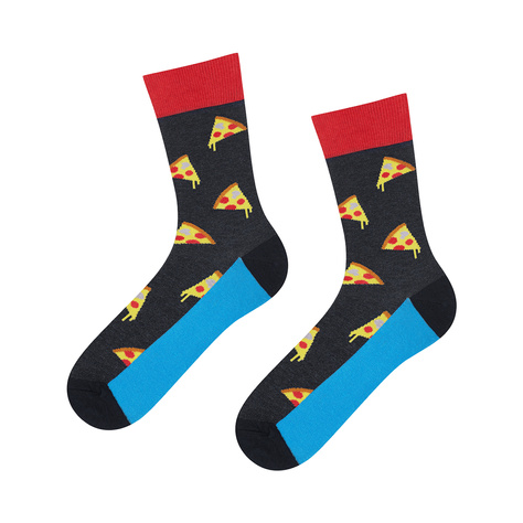 Men's colorful SOXO GOOD STUFF socks funny pizza