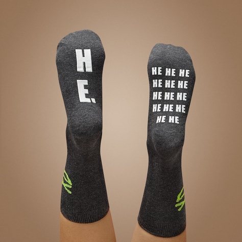 Dark women's long SOXO socks with funny gift inscriptions