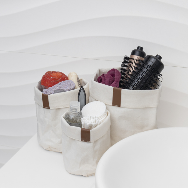 Bathroom Baskets Beige 3-Pact