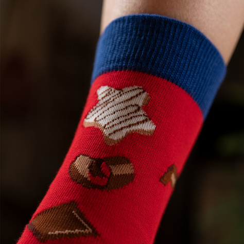 SOXO women's socks chocolate gingerbread