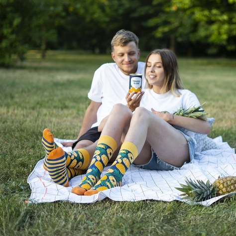 Set of 2x Women's Socks | Men's SOXO | Canned Pineapple | Boxed Avocado | Fun Socks for Her | Unisex for Him