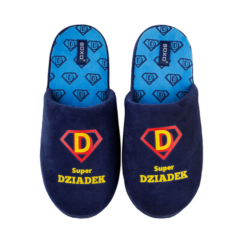 Men's slippers SOXO with the inscription fot a Grandpa in a giftbox