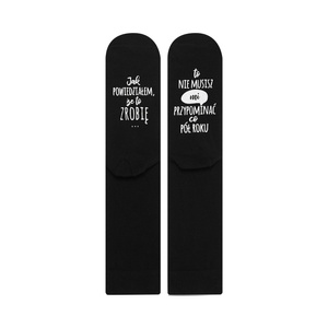 Men's long SOXO socks with funny polish inscriptions cotton