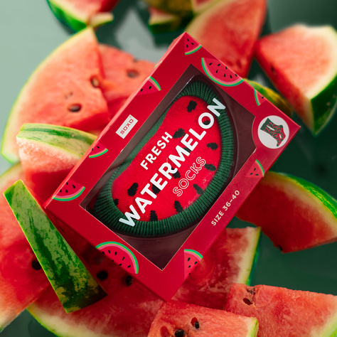 Women's SOXO Socks | Watermelon in a box | A fun gift idea | A fun gift idea | A fun gift.