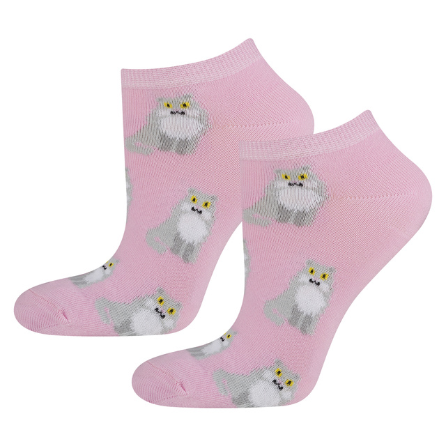 OUTLET Women's colorful socks SOXO ankle socks funny cats