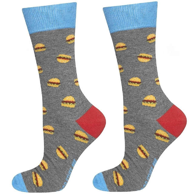 Set of 4x Colorful SOXO GOOD STUFF men's socks funny Pizza
