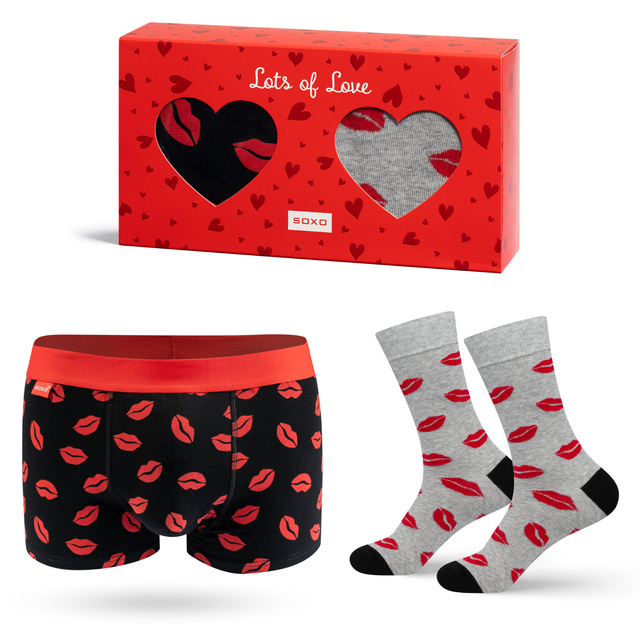 SOXO Boxers and Socks Set - Kiss