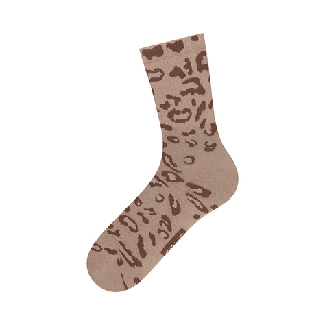 Set of 2x Colorful SOXO women's colorful cotton socks with leopard print