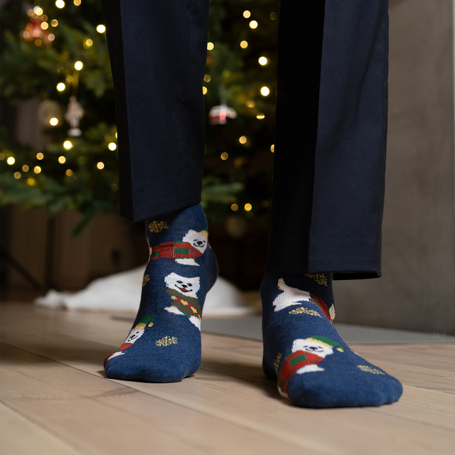 Set of Soxo men's and women's socks and Christmas ornaments
