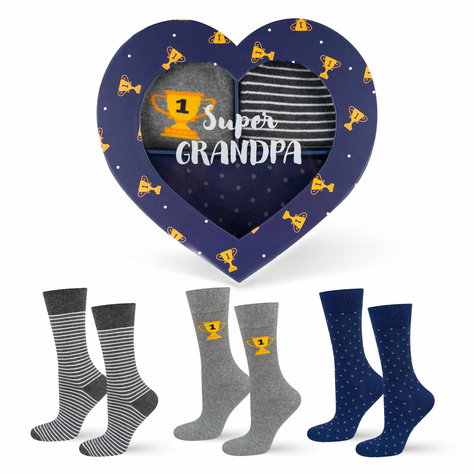 SOXO men's colorful socks gift for grandpa - 3 pairs