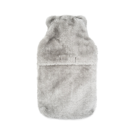 Gray hot water bottle SOXO heater in a plush cover FRIENDS gift idea BIG 1.8l