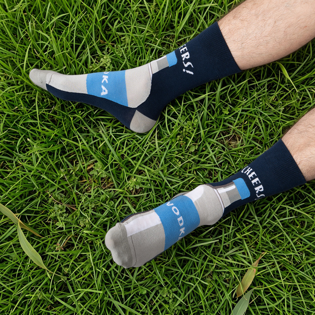 Set of 3x Colorful men's socks SOXO GOOD STUFF Vodka for a gift
