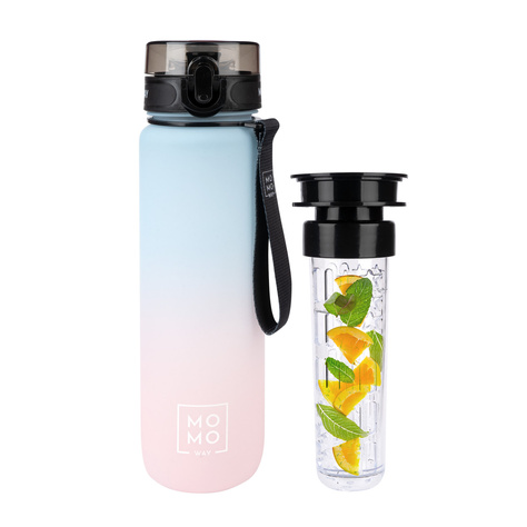 MOMO WAY Water bottle blue and pink | ideal for travel | BPA free | Tritan