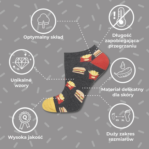 Colorful men's socks SOXO GOOD STUFF cotton fastfood