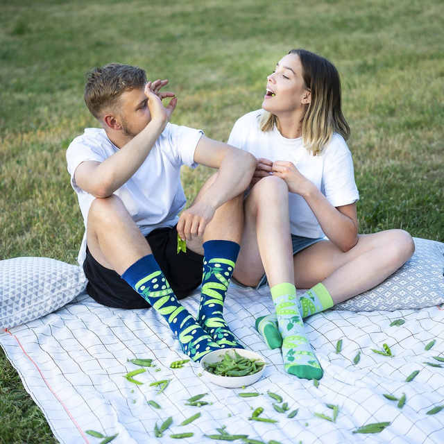 Green Peas Socks in a Can