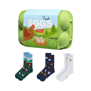 Men's Colorful Socks SOXO Country Eggs - 3 Pairs