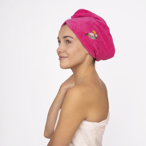 MOMO WAY Pink bathing turban | toucan towel