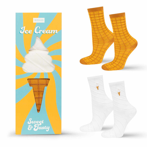 SOXO ice cream cone women's socks - 2 Pairs