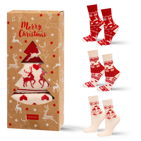 Women's socks SOXO Christmas in packaging - 3 pairs