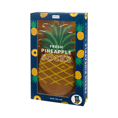 Skarpetki Damskie | Męskie SOXO Ananas w pudełku