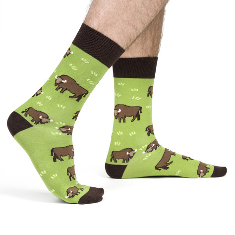 Set 3x men's colorful socks SOXO bear, bisons